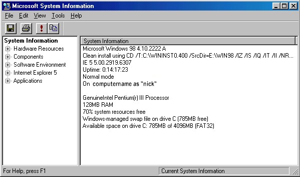 The Computername and logon name have been changed, yours will be different